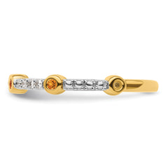 14k Stackable Expressions Citrine and Diamond Ring - Sophia Jewelers