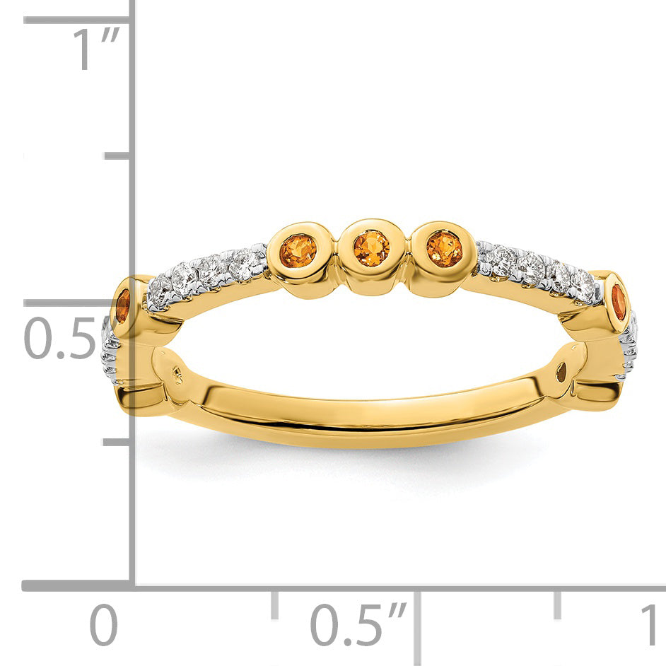 14k Stackable Expressions Citrine and Diamond Ring - Sophia Jewelers