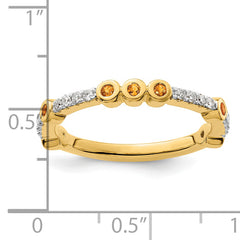 14k Stackable Expressions Citrine and Diamond Ring - Sophia Jewelers