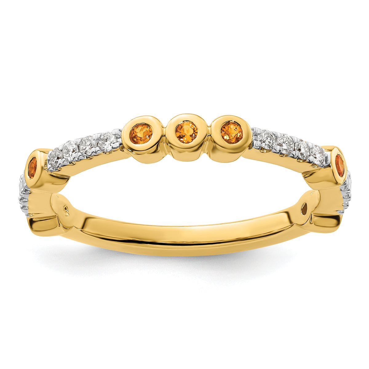 14k Stackable Expressions Citrine and Diamond Ring - Sophia Jewelers