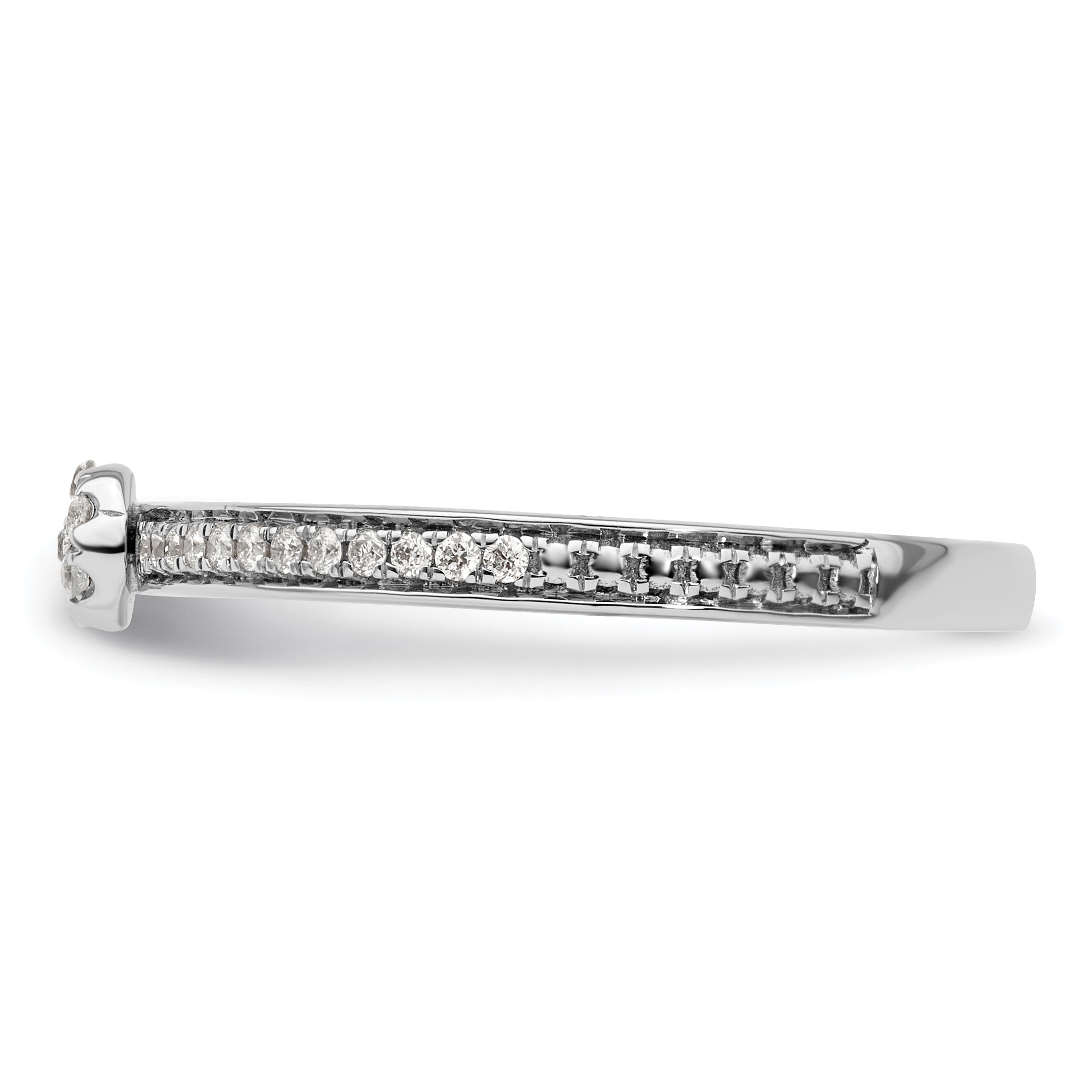 14k White Gold Stackable Expressions White Topaz and Diamond Ring - Sophia Jewelers