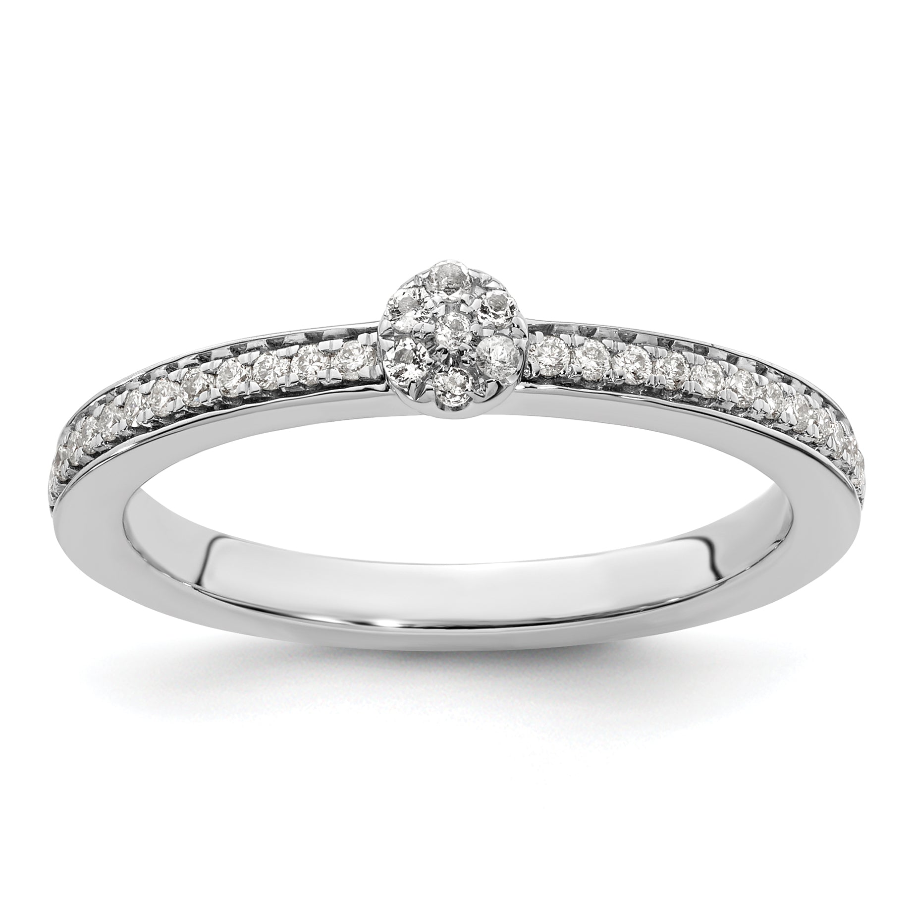 14k White Gold Stackable Expressions White Topaz and Diamond Ring - Sophia Jewelers