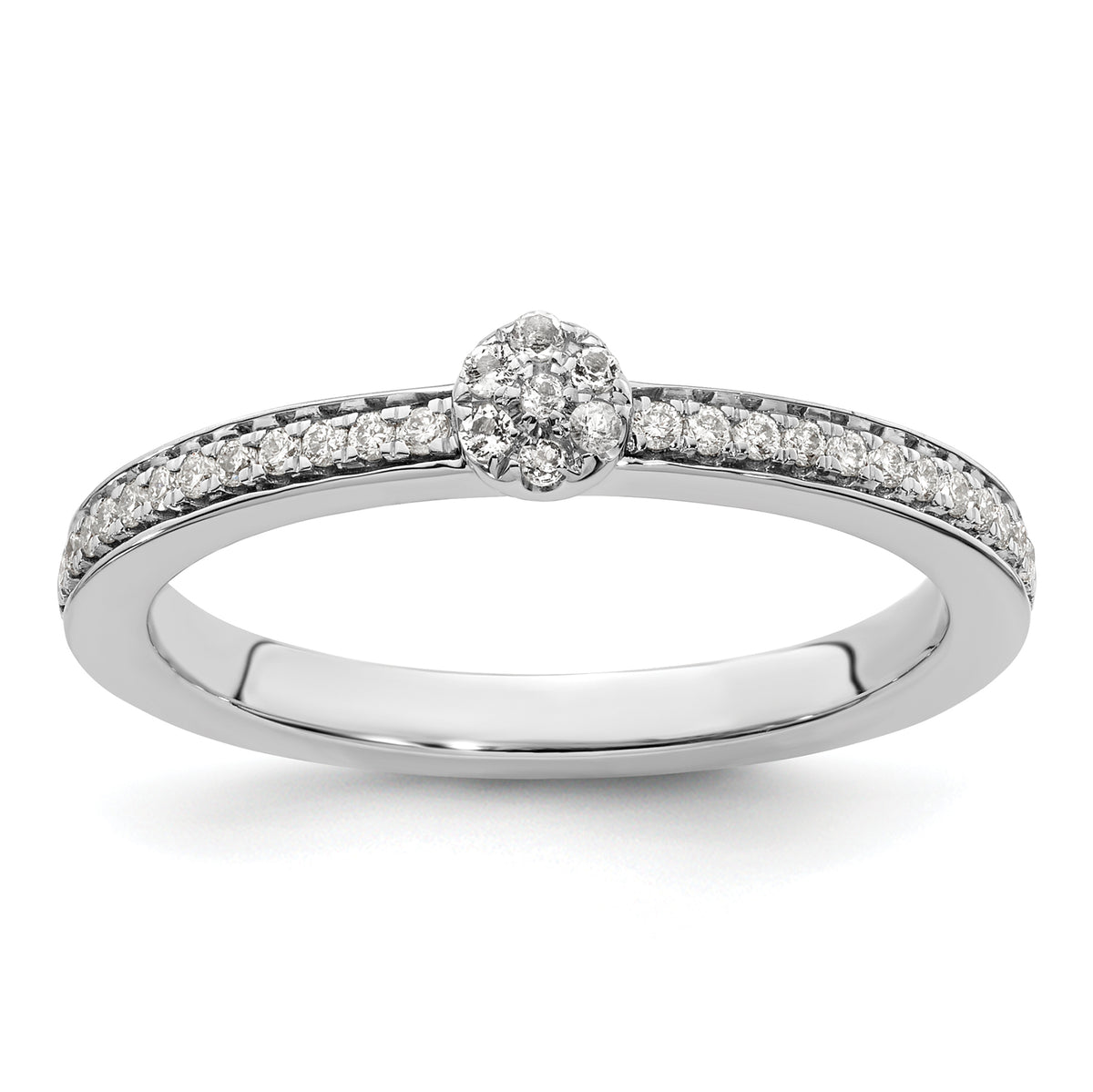 14k White Gold Stackable Expressions White Topaz and Diamond Ring - Sophia Jewelers