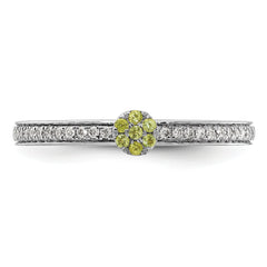 14k White Gold Stackable Expressions Peridot and Diamond Ring - Sophia Jewelers