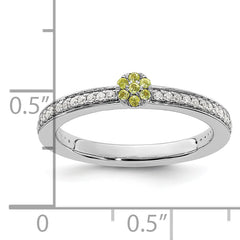 14k White Gold Stackable Expressions Peridot and Diamond Ring - Sophia Jewelers