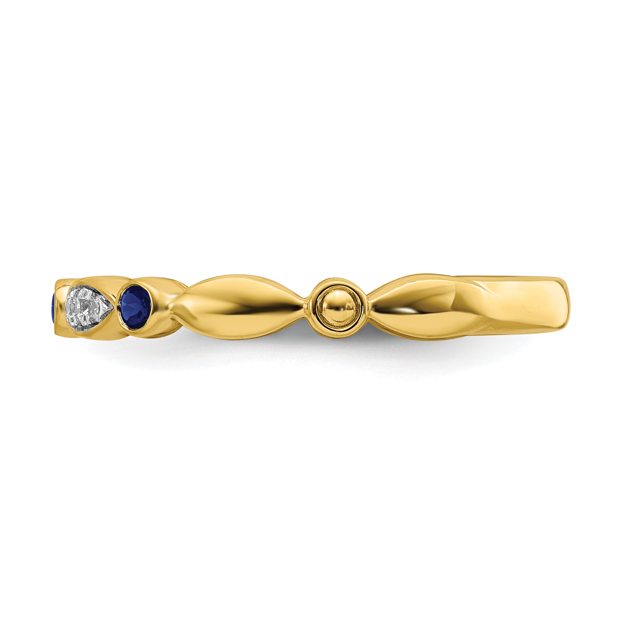 14k Stackable Expressions Created Sapphire and Diamond Ring - Sophia Jewelers