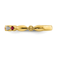 14k Stackable Expressions Created Ruby and Diamond Ring - Sophia Jewelers