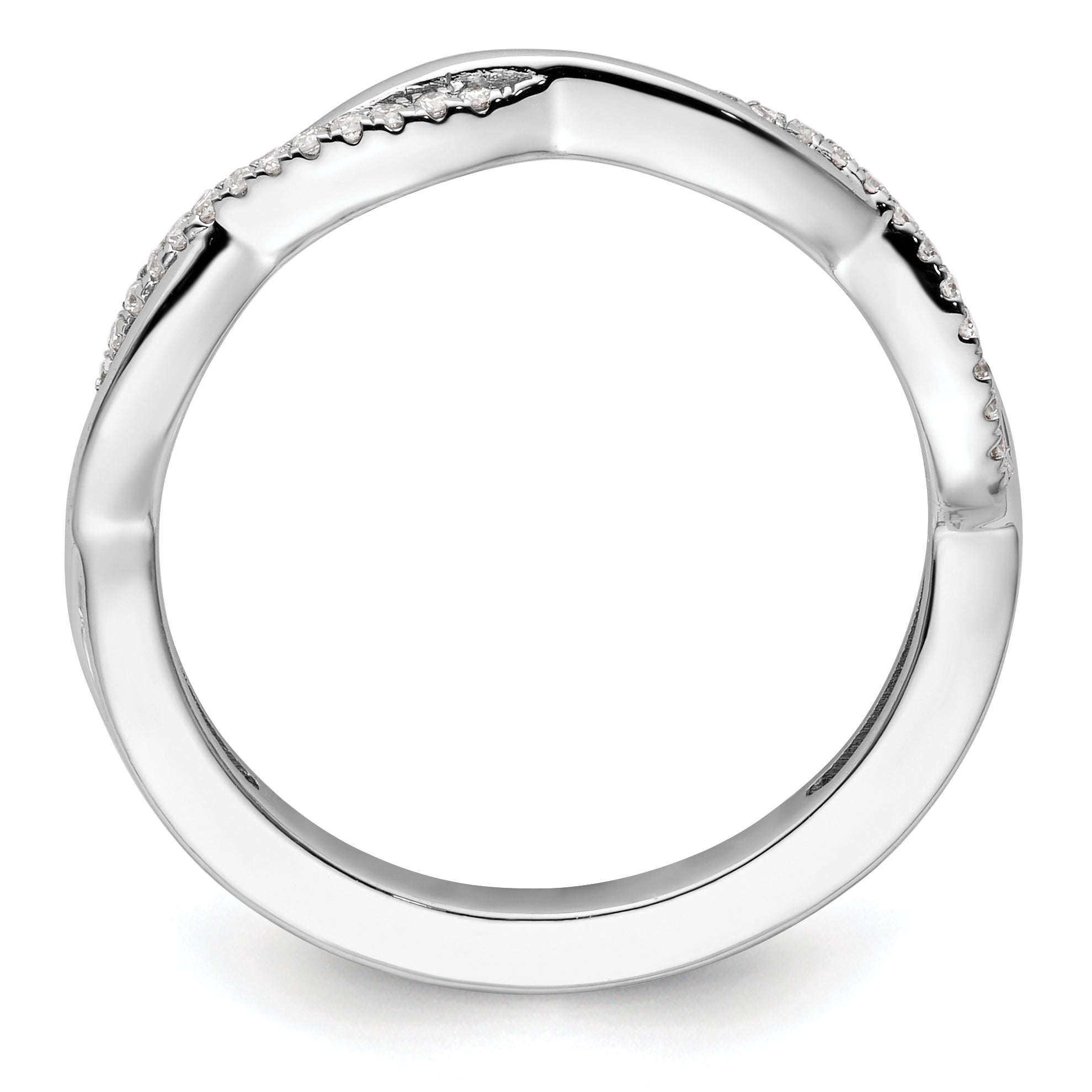 14k White Gold Stackable Expressions Diamond Twist Ring - Sophia Jewelers