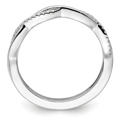 14k White Gold Stackable Expressions Diamond Twist Ring - Sophia Jewelers