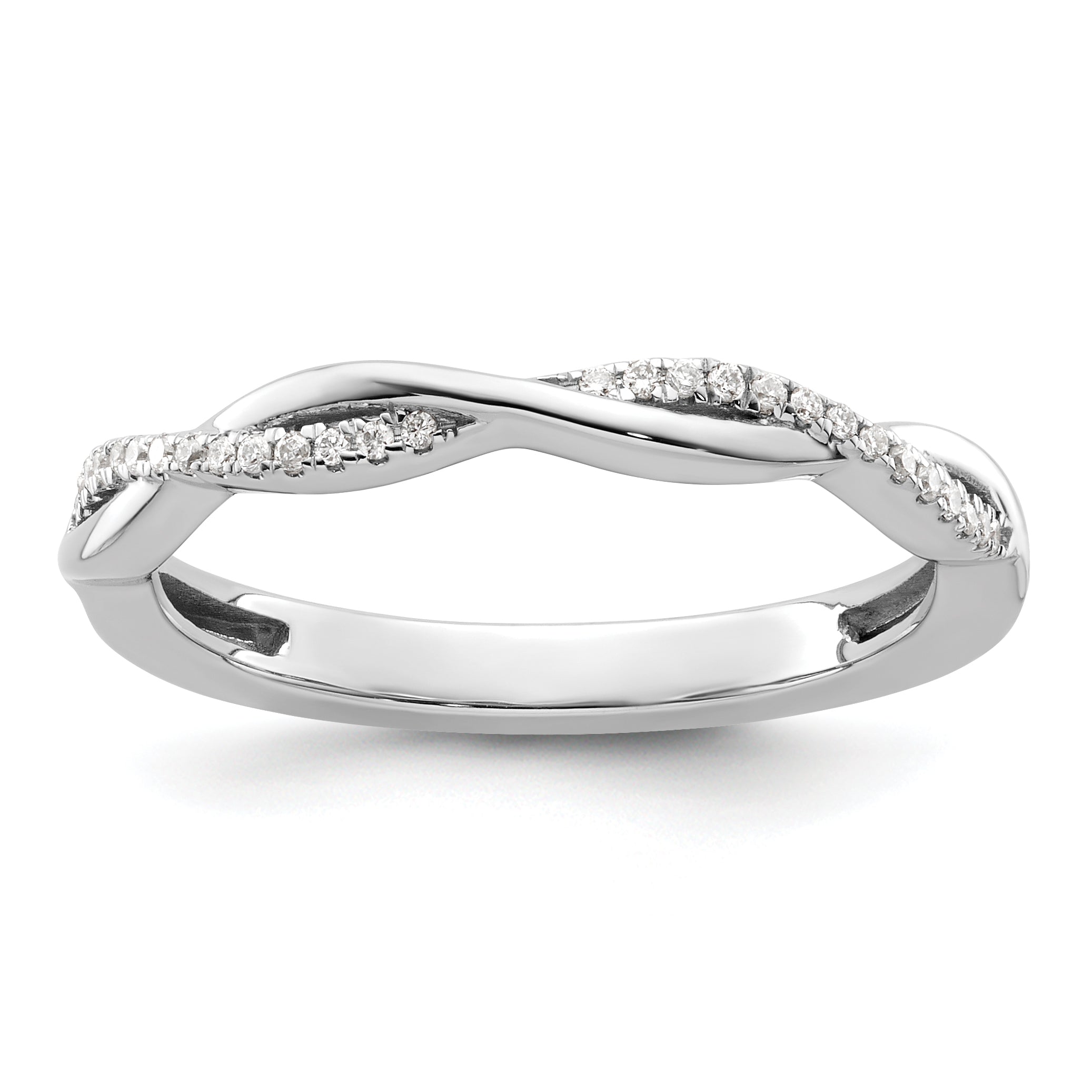 14k White Gold Stackable Expressions Diamond Twist Ring - Sophia Jewelers