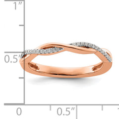 14k Rose Gold Stackable Expressions Diamond Twist Ring - Sophia Jewelers