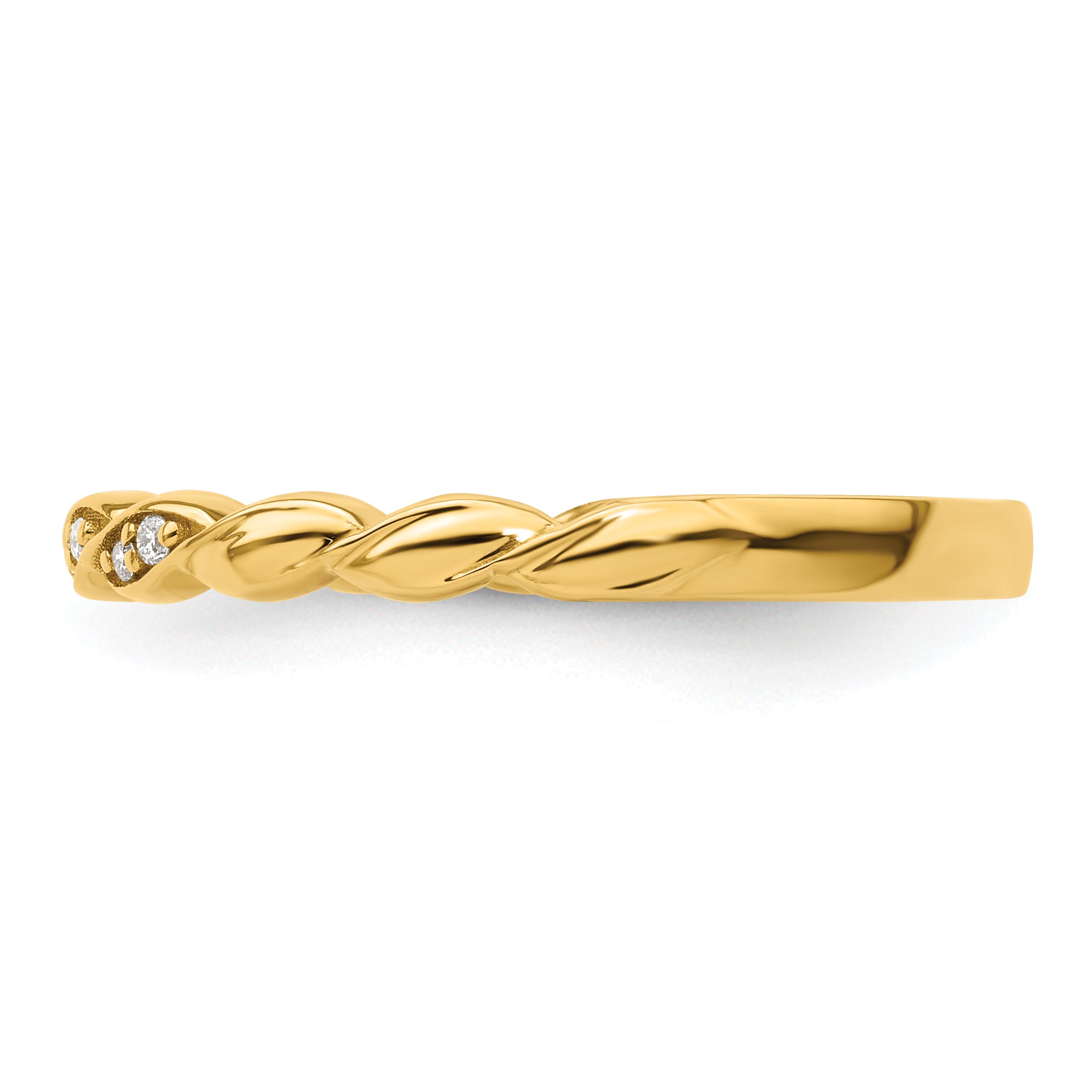 14k Stackable Expressions Diamond Twist Ring - Sophia Jewelers