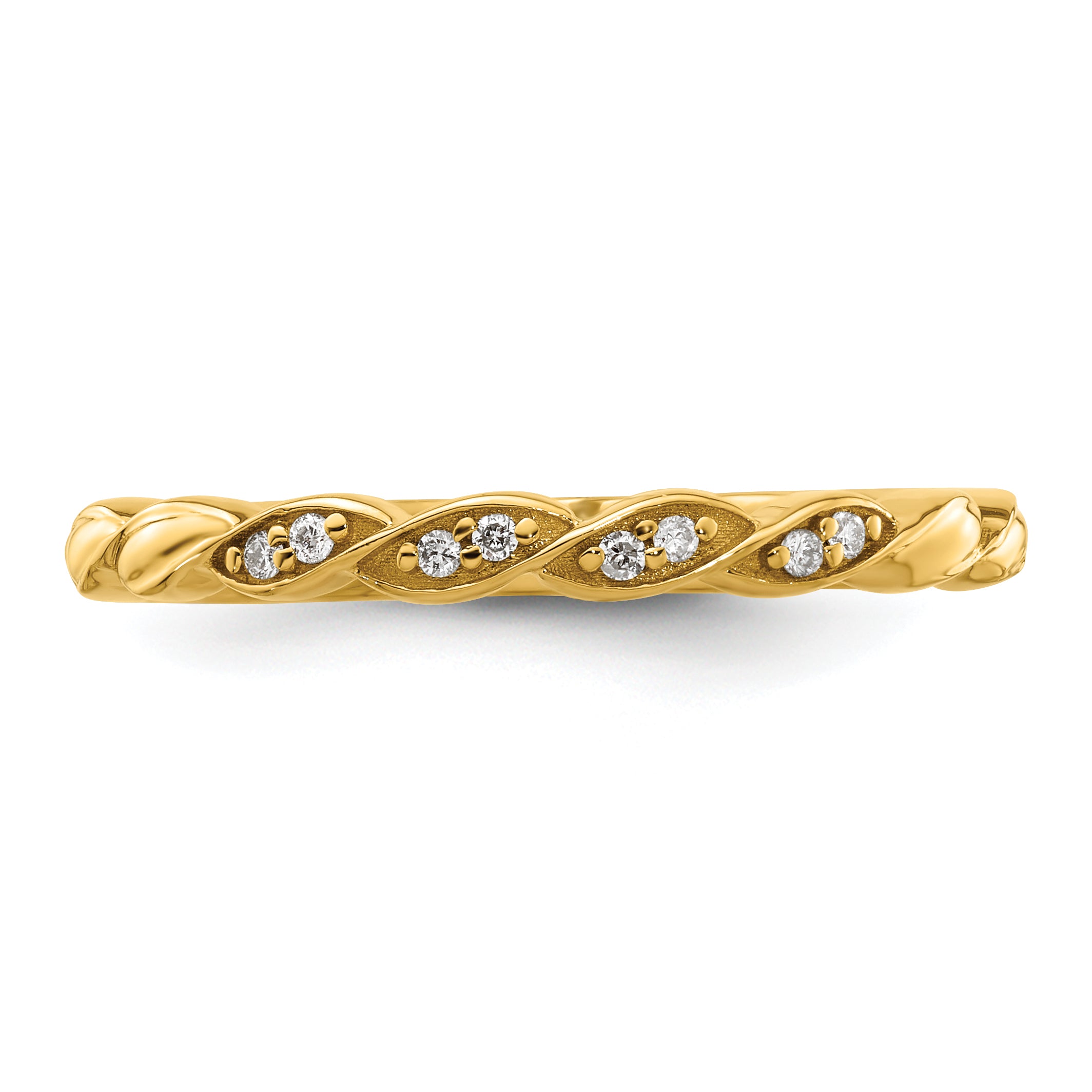 14k Stackable Expressions Diamond Twist Ring - Sophia Jewelers