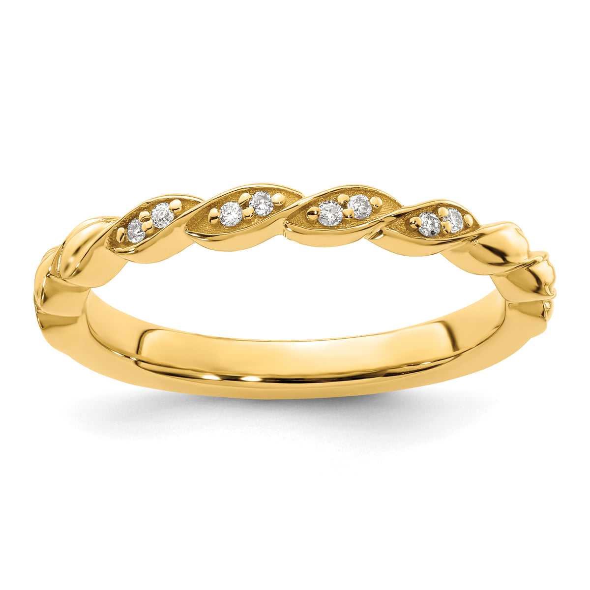 14k Stackable Expressions Diamond Twist Ring - Sophia Jewelers