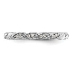 14k White Gold Stackable Expressions Diamond Twist Ring - Sophia Jewelers