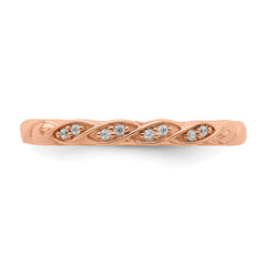 14k Rose Gold Stackable Expressions Diamond Twist Ring - Sophia Jewelers