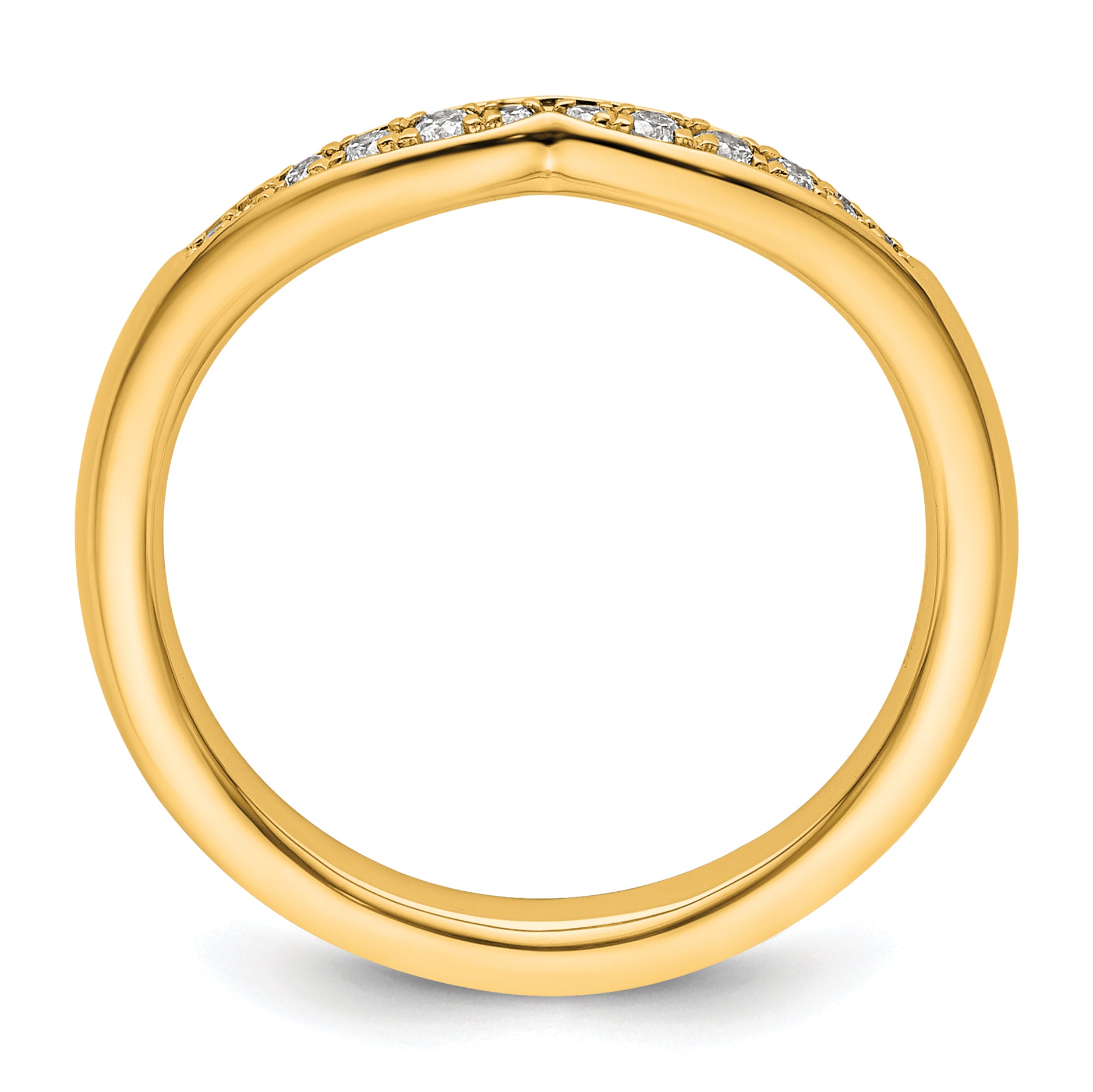 14k Stackable Expressions Diamond Curved Ring - Sophia Jewelers