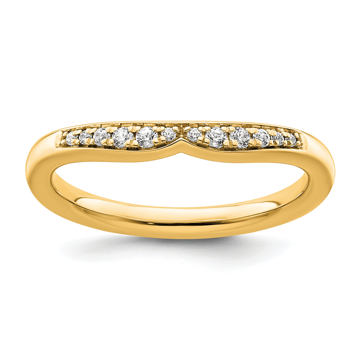 14k Stackable Expressions Diamond Curved Ring - Sophia Jewelers