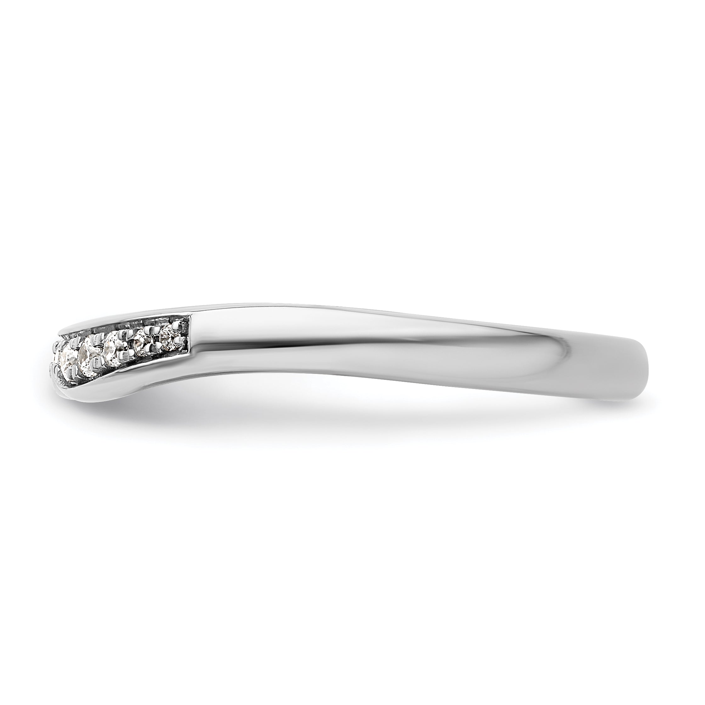 14k White Gold Stackable Expressions Diamond Curved Ring - Sophia Jewelers