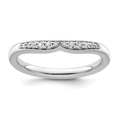 14k White Gold Stackable Expressions Diamond Curved Ring - Sophia Jewelers