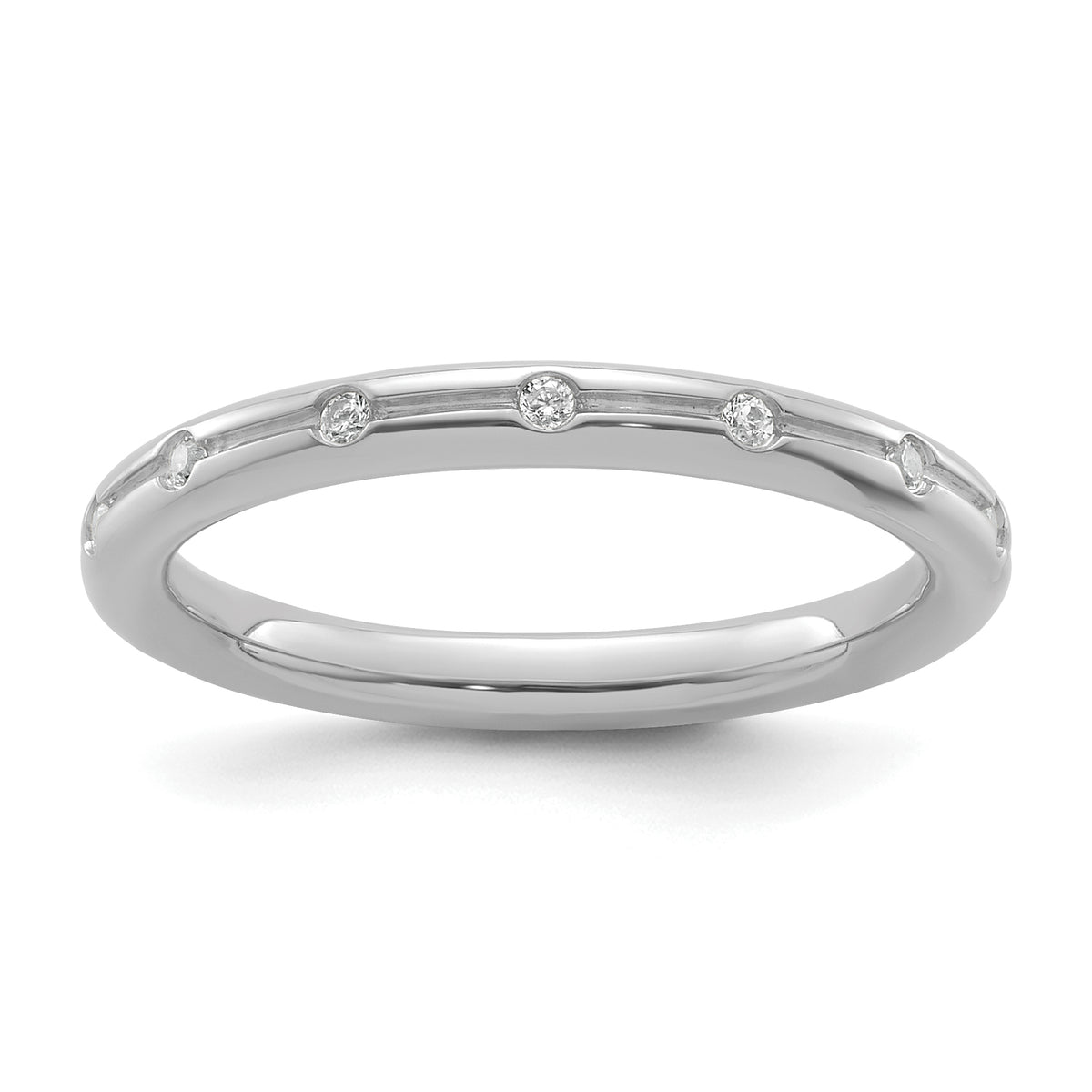 14k White Gold Stackable Expressions Diamond Ring - Sophia Jewelers