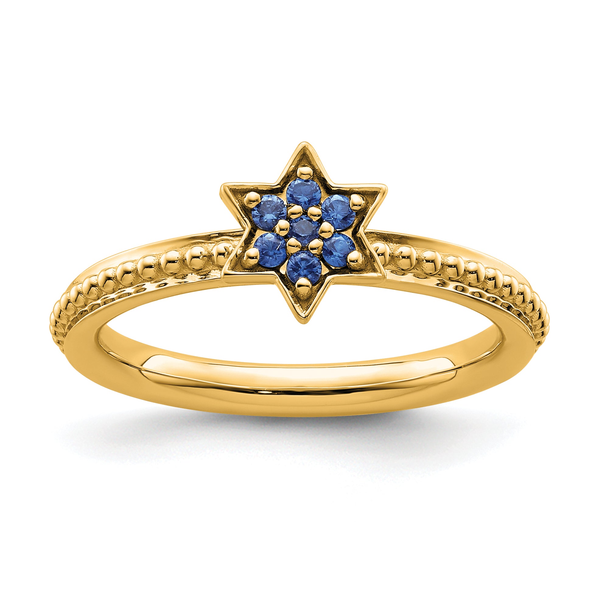 14k Stackable Expressions Created Sapphire Star Ring - Sophia Jewelers