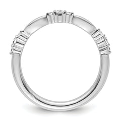 14k White Gold Stackable Expressions White Topaz and Diamond Ring - Sophia Jewelers