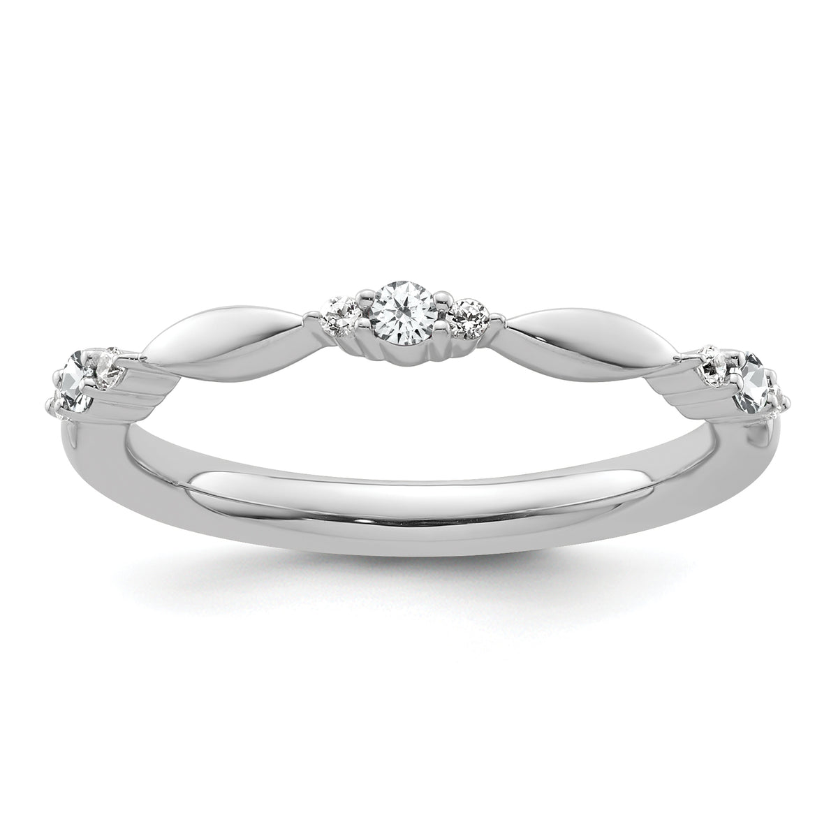 14k White Gold Stackable Expressions White Topaz and Diamond Ring - Sophia Jewelers