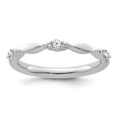 14k White Gold Stackable Expressions White Topaz and Diamond Ring - Sophia Jewelers