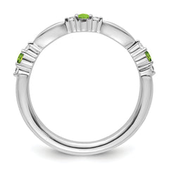 14k White Gold Stackable Expressions Peridot and Diamond Ring - Sophia Jewelers