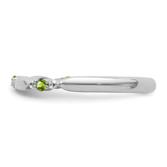 14k White Gold Stackable Expressions Peridot and Diamond Ring - Sophia Jewelers