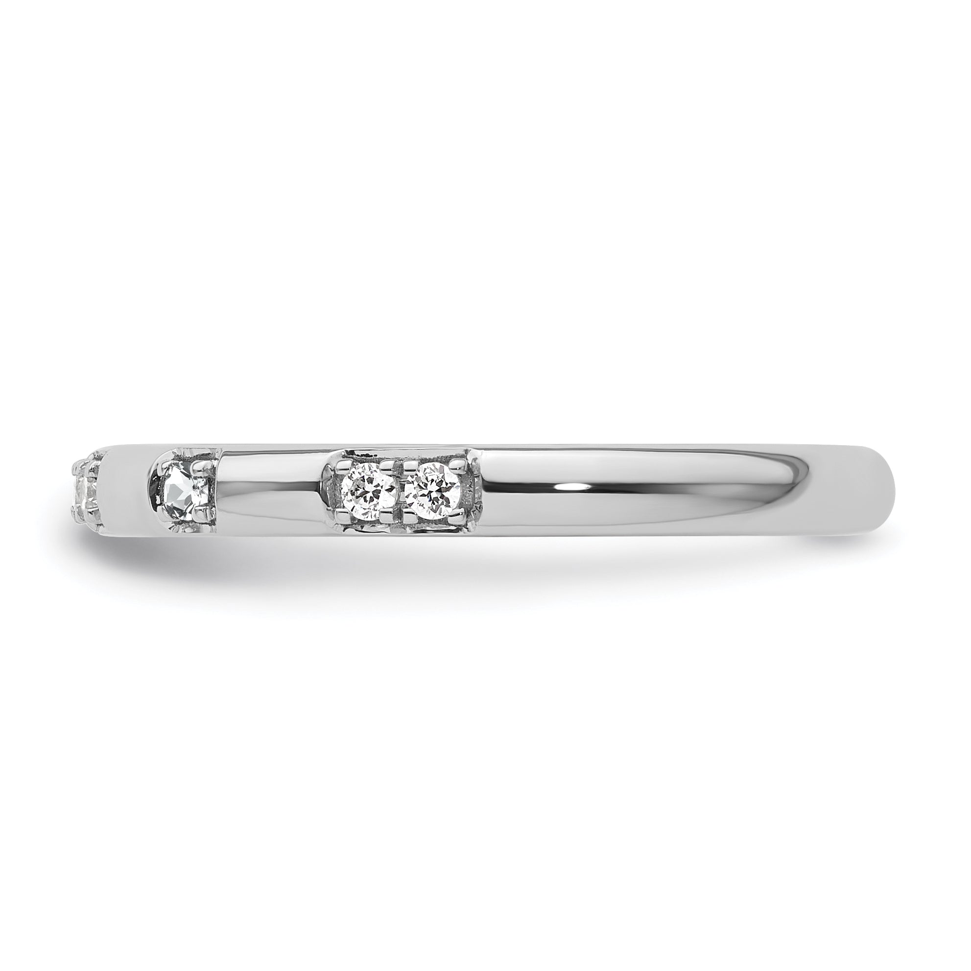 14k White Gold Stackable Expressions White Topaz and Diamond Ring - Sophia Jewelers