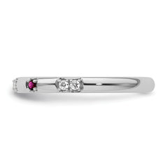 14k White Gold Stackable Expressions Rhodolite Garnet and Dia. Ring - Sophia Jewelers