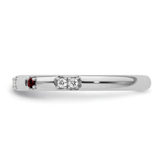 14k White Gold Stackable Expressions Created Ruby and Dia. Ring - Sophia Jewelers