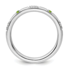 14k White Gold Stackable Expressions Peridot and Diamond Ring - Sophia Jewelers