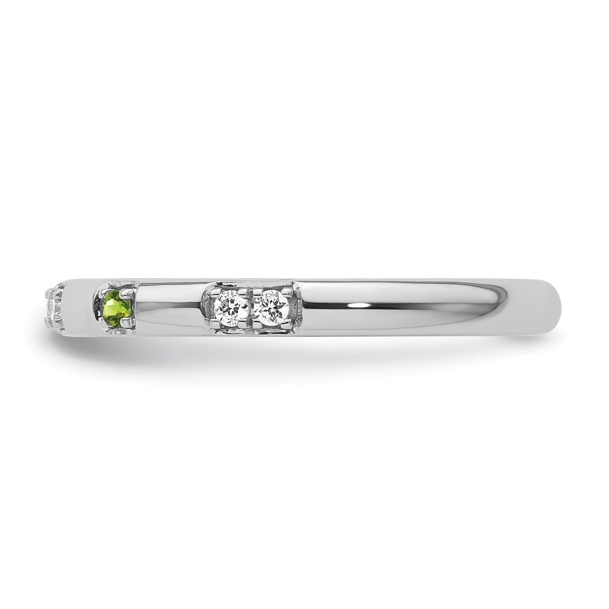 14k White Gold Stackable Expressions Peridot and Diamond Ring - Sophia Jewelers