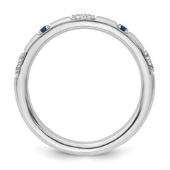 14k White Gold Stackable Expressions Cr. Sapphire and Dia. Ring - Sophia Jewelers