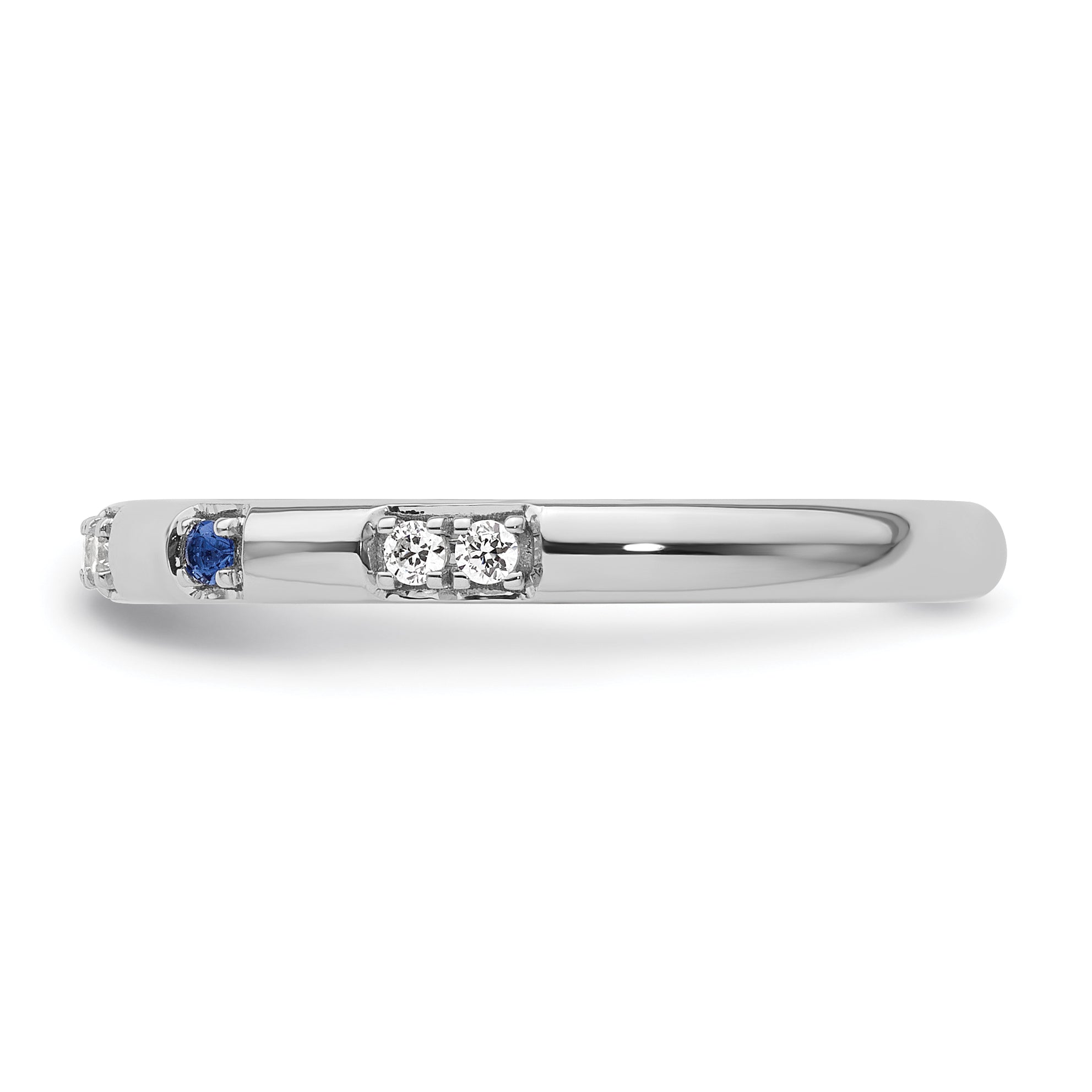 14k White Gold Stackable Expressions Cr. Sapphire and Dia. Ring - Sophia Jewelers