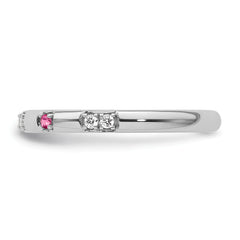 14k White Gold Stackable Expressions Pink Tourmaline and Dia. Ring - Sophia Jewelers