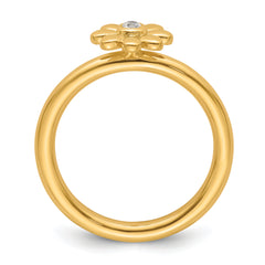 14k Stackable Expressions Diamond Flower Ring - Sophia Jewelers