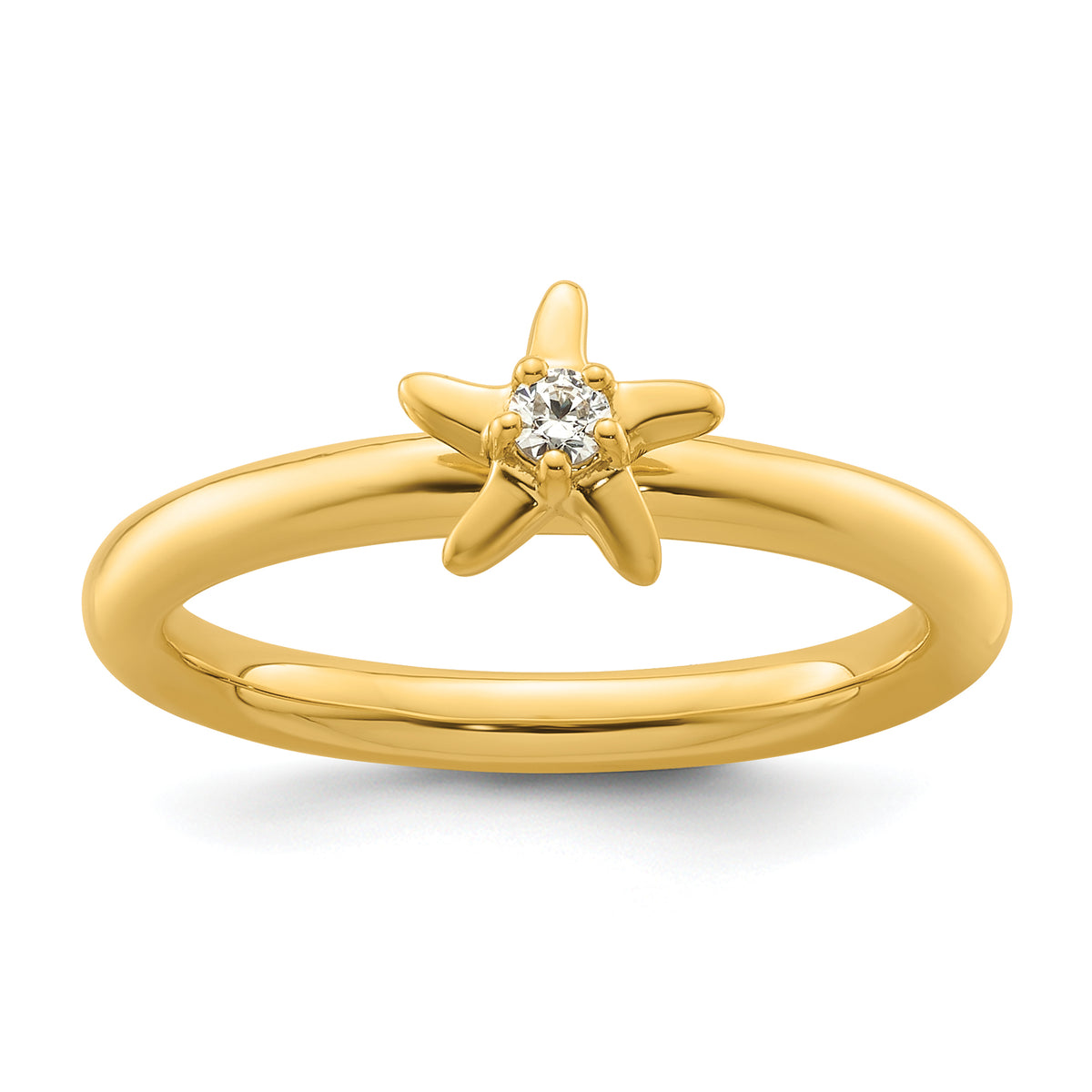 14k Stackable Expressions Diamond Starfish Ring - Sophia Jewelers