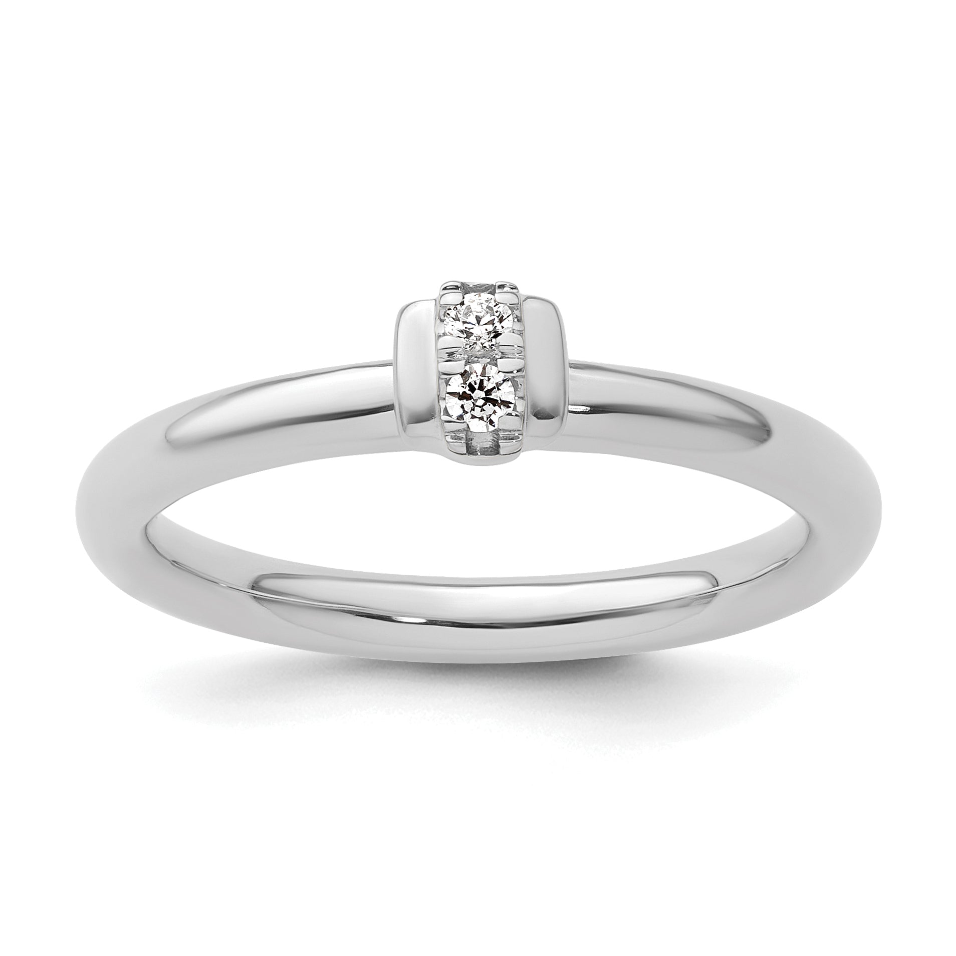 14k White Gold Stackable Expressions Diamond Ring - Sophia Jewelers