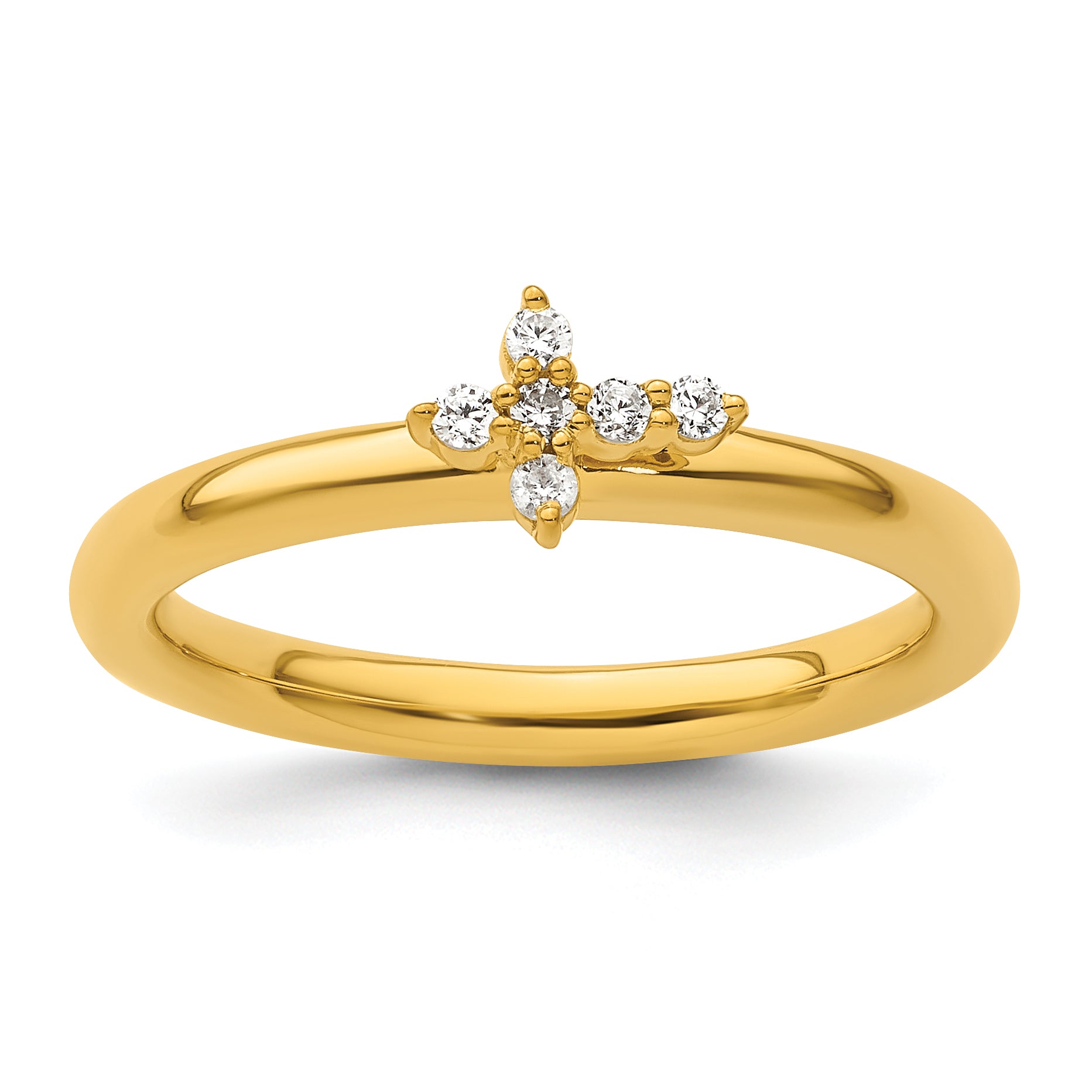 14k Stackable Expressions Diamond Cross Ring - Sophia Jewelers