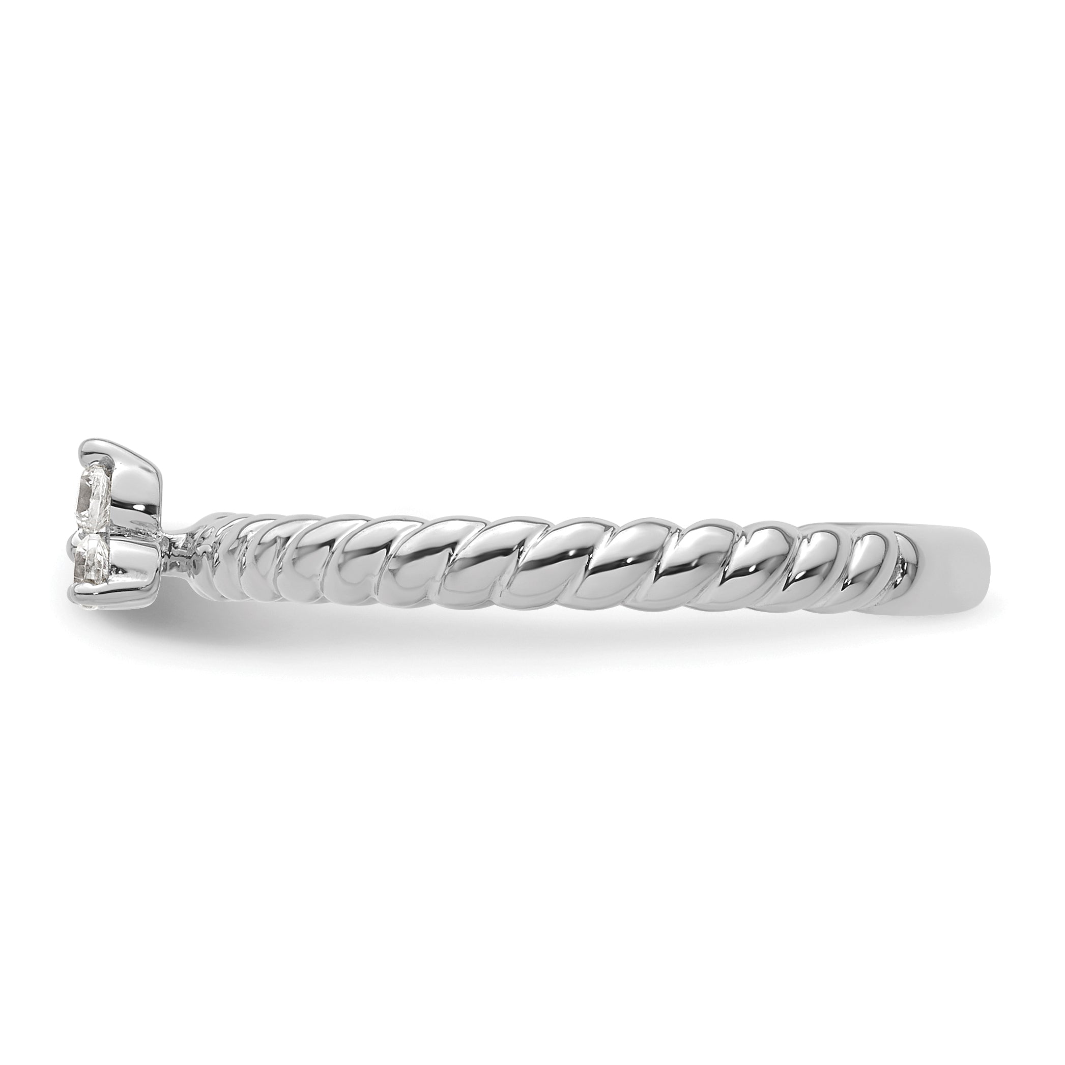 14k White Gold Stackable Expressions Diamond Twisted Ring - Sophia Jewelers