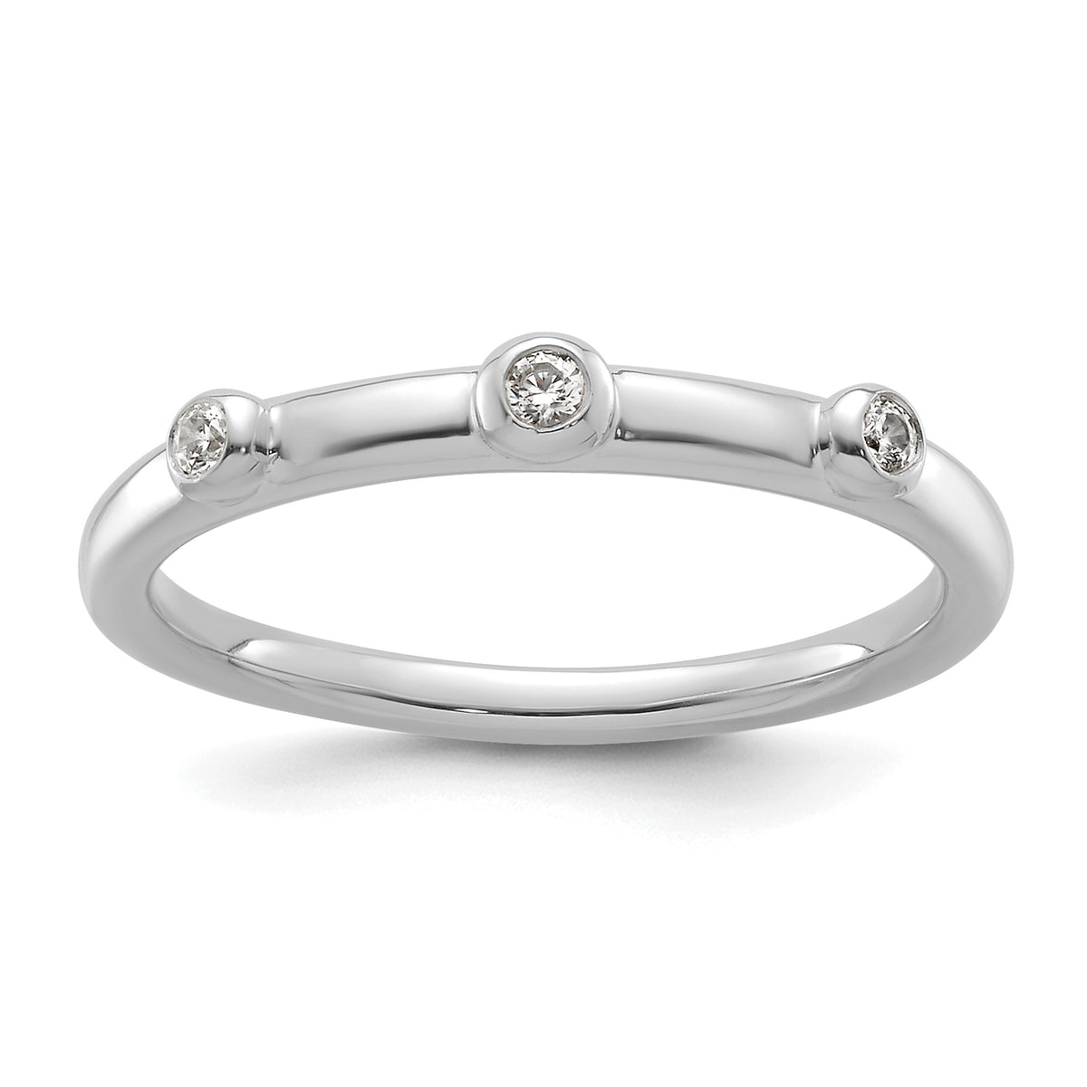 14k White Gold Stackable Expressions Diamond Ring - Sophia Jewelers