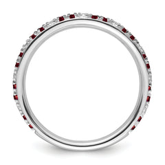 14k White Gold Stackable Expressions Garnet and Diamond Ring - Sophia Jewelers