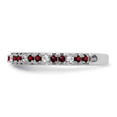 14k White Gold Stackable Expressions Garnet and Diamond Ring - Sophia Jewelers