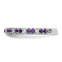 14k White Gold Stackable Expressions Amethyst and Diamond Ring - Sophia Jewelers