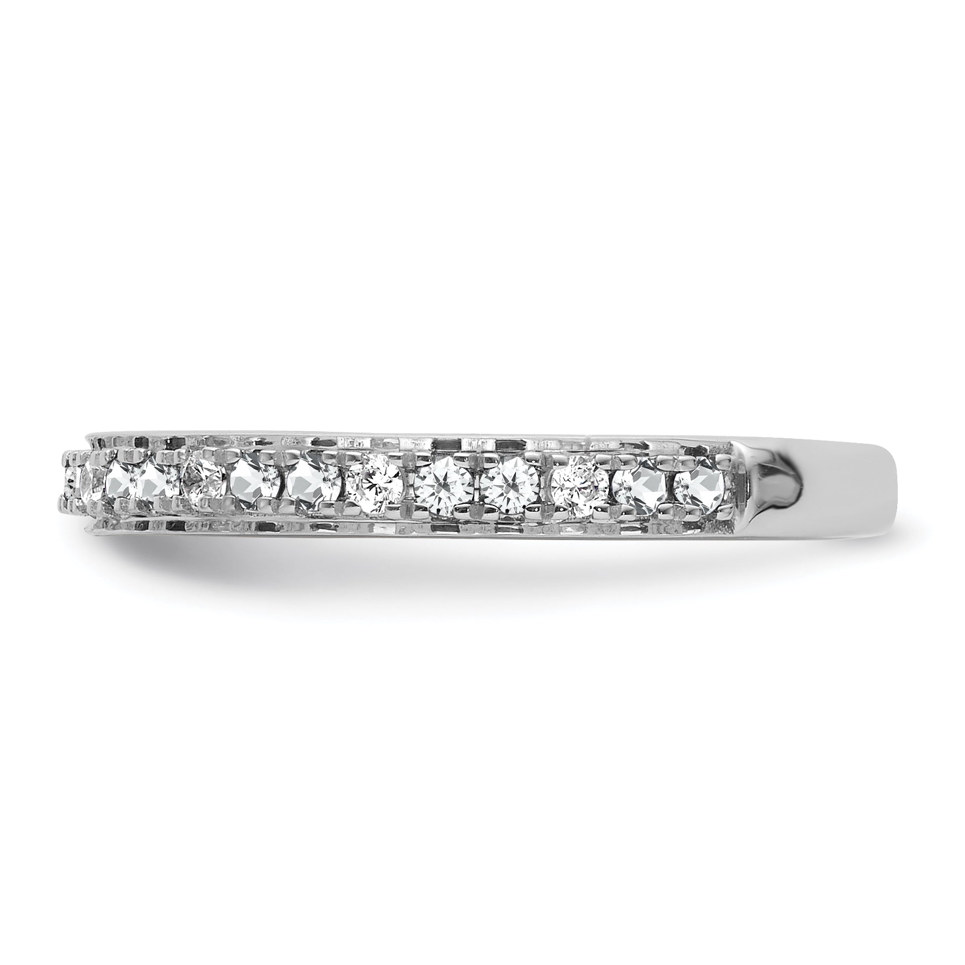 14k White Gold Stackable Expressions White Topaz and Dia. Ring - Sophia Jewelers