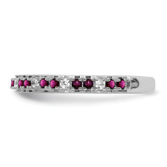 14k White Gold Stackable Expressions Rhodolite Garnet and Dia. Ring - Sophia Jewelers